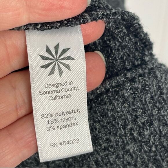 Athleta Cardigan XS Grey Heathered Open Front Long Sleeve Cozy Warm - Picture 4 of 6